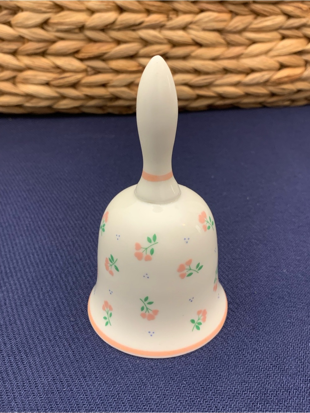 Vtg Japan Porcelain Bell with Pink Floral